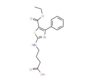 4-{[5-(ethoxycarbonyl)-4-phenyl-1,3-thiazol-2-yl]amino}butanoic acid - chemical structure image
