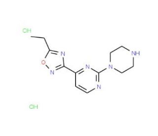 4-(5-Ethyl-1,2,4-oxadiazol-3-yl)-2-(piperazin-1-yl)pyrimidine dihydrochloride - chemical structure image