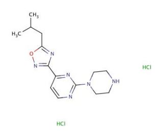 4-(5-Isobutyl-1,2,4-oxadiazol-3-yl)-2-piperazin-1-ylpyrimidine dihydrochloride - chemical structure image