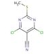4,6-Dichloro-2-(methylthio)pyrimidine-5-carbonitrile (CAS 33097-13-1) - chemical structure image