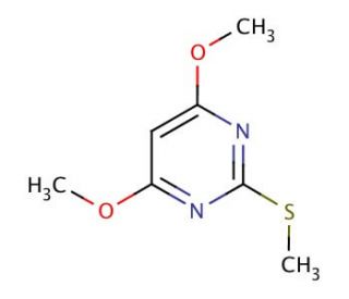 4,6-Dimethoxy-2-methylthiopyrimidine (CAS 90905-46-7) - chemical structure image