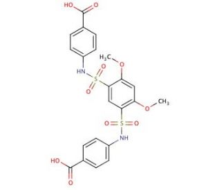 4,6-dimethoxy-N,N&prime;-bis(4-carboxyphenyl)benzene-1,3-disulfonamide - chemical structure image