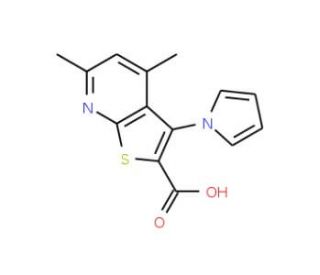 4,6-dimethyl-3-(1H-pyrrol-1-yl)thieno[2,3-b]pyridine-2-carboxylic acid - chemical structure image