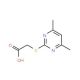 (4,6-Dimethyl-pyrimidin-2-ylsulfanyl)-acetic acid (CAS 55749-30-9) - chemical structure image