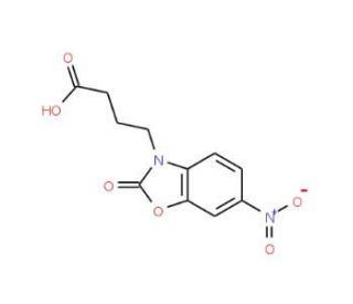 4-(6-nitro-2-oxo-1,3-benzoxazol-3(2H)-yl)butanoic acid (CAS 42142-70-1) - chemical structure image