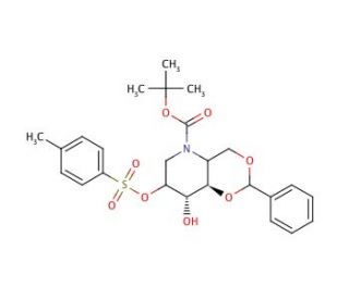 4,6-O-Benzylidene-N-(tBoc)-2-O-(4-toluenesulfonyl)-1,5-imino-D-glucitol - chemical structure image