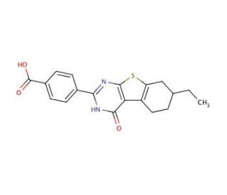 4-(7-ethyl-4-oxo-3,4,5,6,7,8-hexahydro[1]benzothieno[2,3-d]pyrimidin-2-yl)benzoic acid - chemical structure image