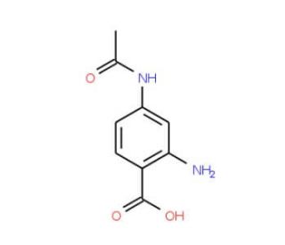 4-Acetylamino-2-amino-benzoic acid (CAS 43134-76-5) - chemical structure image