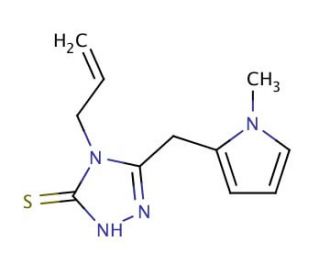 4-Allyl-5-[(1-methyl-1H-pyrrol-2-yl)methyl]-4H-1,2,4-triazole-3-thiol - chemical structure image