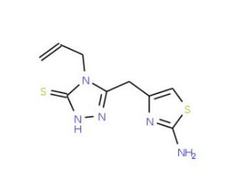 4-allyl-5-[(2-amino-1,3-thiazol-4-yl)methyl]-2,4-dihydro-3H-1,2,4-triazole-3-thione - chemical structure image