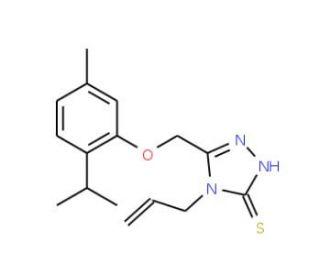 4-allyl-5-[(2-isopropyl-5-methylphenoxy)methyl]-4H-1,2,4-triazole-3-thiol - chemical structure image