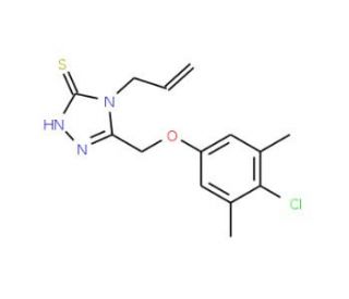 4-Allyl-5-[(4-chloro-3,5-dimethylphenoxy)methyl]-4H-1,2,4-triazole-3-thiol - chemical structure image