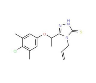 4-Allyl-5-[1-(4-chloro-3,5-dimethylphenoxy)ethyl]-4H-1,2,4-triazole-3-thiol - chemical structure image
