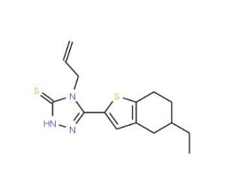 4-allyl-5-(5-ethyl-4,5,6,7-tetrahydro-1-benzothien-2-yl)-4H-1,2,4-triazole-3-thiol - chemical structure image