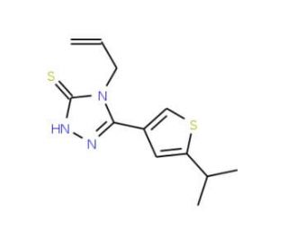 4-Allyl-5-(5-isopropylthien-3-yl)-4H-1,2,4-triazole-3-thiol - chemical structure image