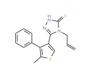 4-Allyl-5-(5-methyl-4-phenylthien-3-yl)-4H-1,2,4-triazole-3-thiol - chemical structure image