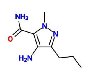 4-Amino-1-methyl-3-propyl-1H-pyrazole-5-carboxamide (CAS 139756-02-8) - chemical structure image