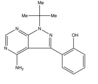 4-Amino-1-tert-butyl-3-(2-hydroxyphenyl)-1H-pyrazolo[3,4-d]pyrimidine (CAS 1027572-46-8) - chemical structure image