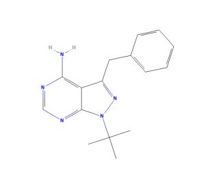 4-Amino-1-tert-butyl-3-(3-benzyl)pyrazolo[3,4-d]pyrimidine (CAS 186895-85-2) - chemical structure image