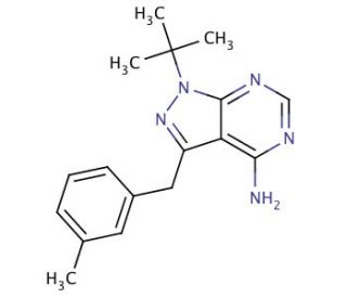 4-Amino-1-tert-butyl-3-(3-methylbenzyl)pyrazolo[3,4-d]pyrimidine (CAS 956025-83-5) - chemical structure image
