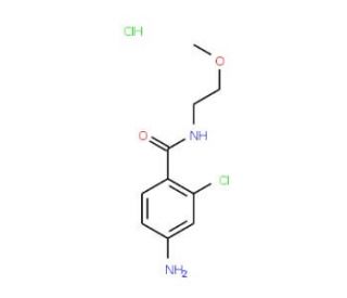 4-amino-2-chloro-N-(2-methoxyethyl)benzamide hydrochloride - chemical structure image