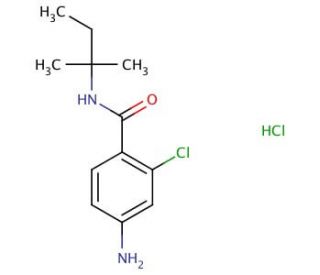 4-amino-2-chloro-N-(2-methylbutan-2-yl)benzamide hydrochloride (CAS 1193388-96-3) - chemical structure image