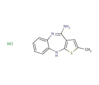 4-Amino-2-methyl-10H-thieno[2,3-b][1,5]-benzodiazapine, Hydrochloride (CAS 138564-60-0) - chemical structure image