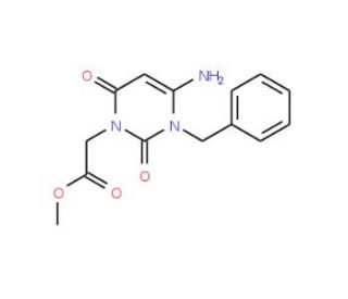 (4-Amino-3-benzyl-2,6-dioxo-3,6-dihydro-2H-pyrimidin-1-yl)-acetic acid methyl ester - chemical structure image