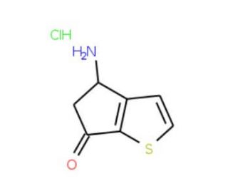 4-Amino-4,5-dihydro-6H-cyclopenta[b]thiophen-6-one hydrochloride (CAS 108046-16-8) - chemical structure image