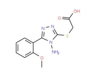 [4-Amino-5-(2-methoxy-phenyl)-4H-[1,2,4]triazol-3-ylsulfanyl]-acetic acid (CAS 565179-65-9) - chemical structure image
