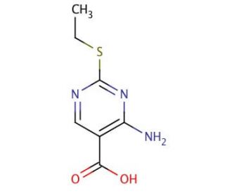 4-Amino-5-carboxy-2-ethylmercaptopyrimidine (CAS 89853-87-2) - chemical structure image