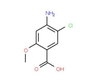4-Amino-5-chloro-2-methoxybenzoic acid (CAS 7206-70-4) - chemical structure image
