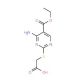 {[4-amino-5-(ethoxycarbonyl)pyrimidin-2-yl]thio}acetic acid (CAS 115102-54-0) - chemical structure image