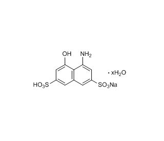 4-Amino-5-hydroxynaphthalene-2,7-disulfonic acid monosodium salt hydrate (CAS 343321-59-5) - chemical structure image