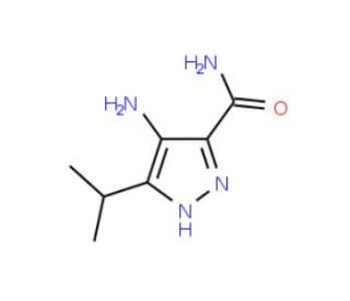 4-Amino-5-isopropyl-2H-pyrazole-3-formamide (CAS 521300-03-8) - chemical structure image