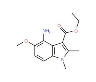 4-Amino-5-methoxy-1,2-dimethyl-1H-indole-3-carboxylic acid ethyl ester - chemical structure image
