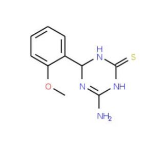4-Amino-6-(2-methoxyphenyl)-1,6-dihydro-1,3,5-triazine-2-thiol - chemical structure image