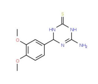 4-Amino-6-(3,4-dimethoxyphenyl)-1,6-dihydro-1,3,5-triazine-2-thiol - chemical structure image
