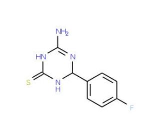 4-Amino-6-(4-fluorophenyl)-1,6-dihydro-1,3,5-triazine-2-thiol - chemical structure image