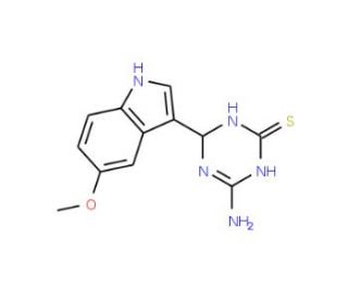 4-Amino-6-(5-methoxy-1H-indol-3-yl)-1,6-dihydro-1,3,5-triazine-2-thiol - chemical structure image