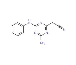(4-amino-6-anilino-1,3,5-triazin-2-yl)acetonitrile (CAS 99845-72-4) - chemical structure image