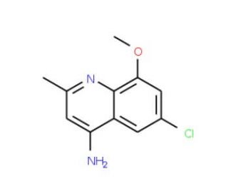 4-Amino-6-chloro-8-methoxy-2-methylquinoline (CAS 1189107-59-2) - chemical structure image