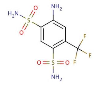 4-Amino-6-(trifluoromethyl)benzene-1,3-disulfonamide (CAS 654-62-6) - chemical structure image
