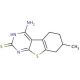 4-Amino-7-methyl-5,6,7,8-tetrahydro-benzo[4,5]thieno[2,3-d]pyrimidine-2-thiol - chemical structure image