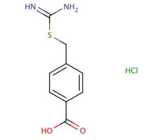 4-({[amino(imino)methyl]thio}methyl)benzoic acid hydrochloride - chemical structure image