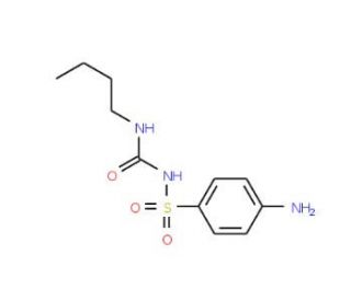 4-amino-N-[(butylamino)carbonyl]benzenesulfonamide (CAS 339-43-5) - chemical structure image