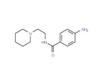 4-Amino-N-(2-piperidinoethyl)benzenecarboxamide (CAS 51-08-1) - chemical structure image