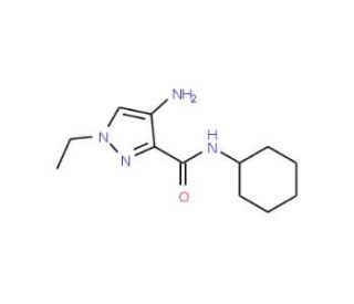 4-amino-N-cyclohexyl-1-ethyl-1H-pyrazole-3-carboxamide - chemical structure image