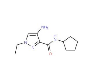 4-amino-N-cyclopentyl-1-ethyl-1H-pyrazole-3-carboxamide - chemical structure image