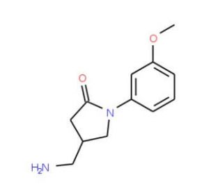 4-Aminomethyl-1-(3-methoxy-phenyl)-pyrrolidin-2-one - chemical structure image